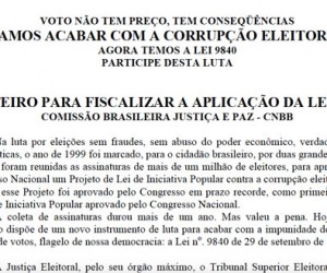 Roteiro para Fiscalizar a Aplicação da Lei 9840 – CNBB 2000 (Cartilha)