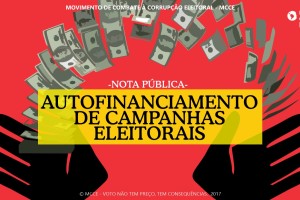 Nota do MCCE contra o autofinanciamento das campanhas eleitorais