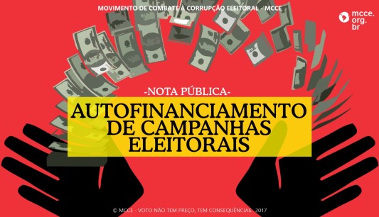 Nota do MCCE contra o autofinanciamento das campanhas eleitorais